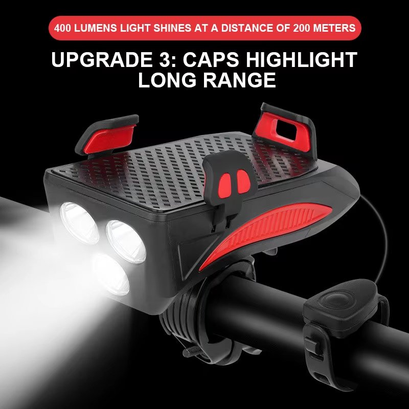 مصباح دراجة هوائية 4 في 1 - الصورة 3